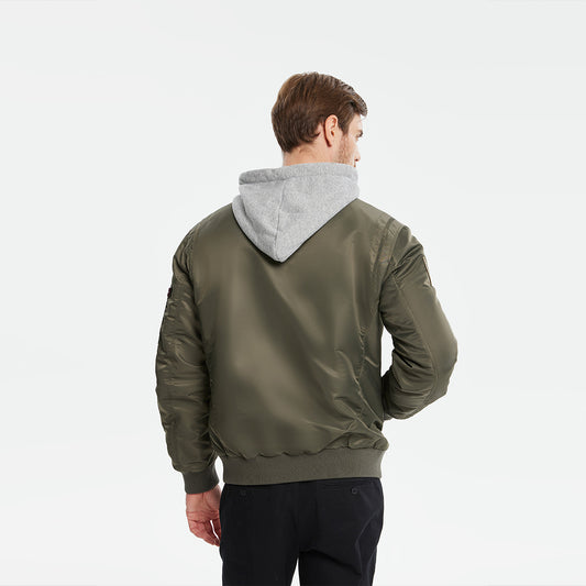 Drawstring Hooded Bomber Jacket(Regular&Plus Size)