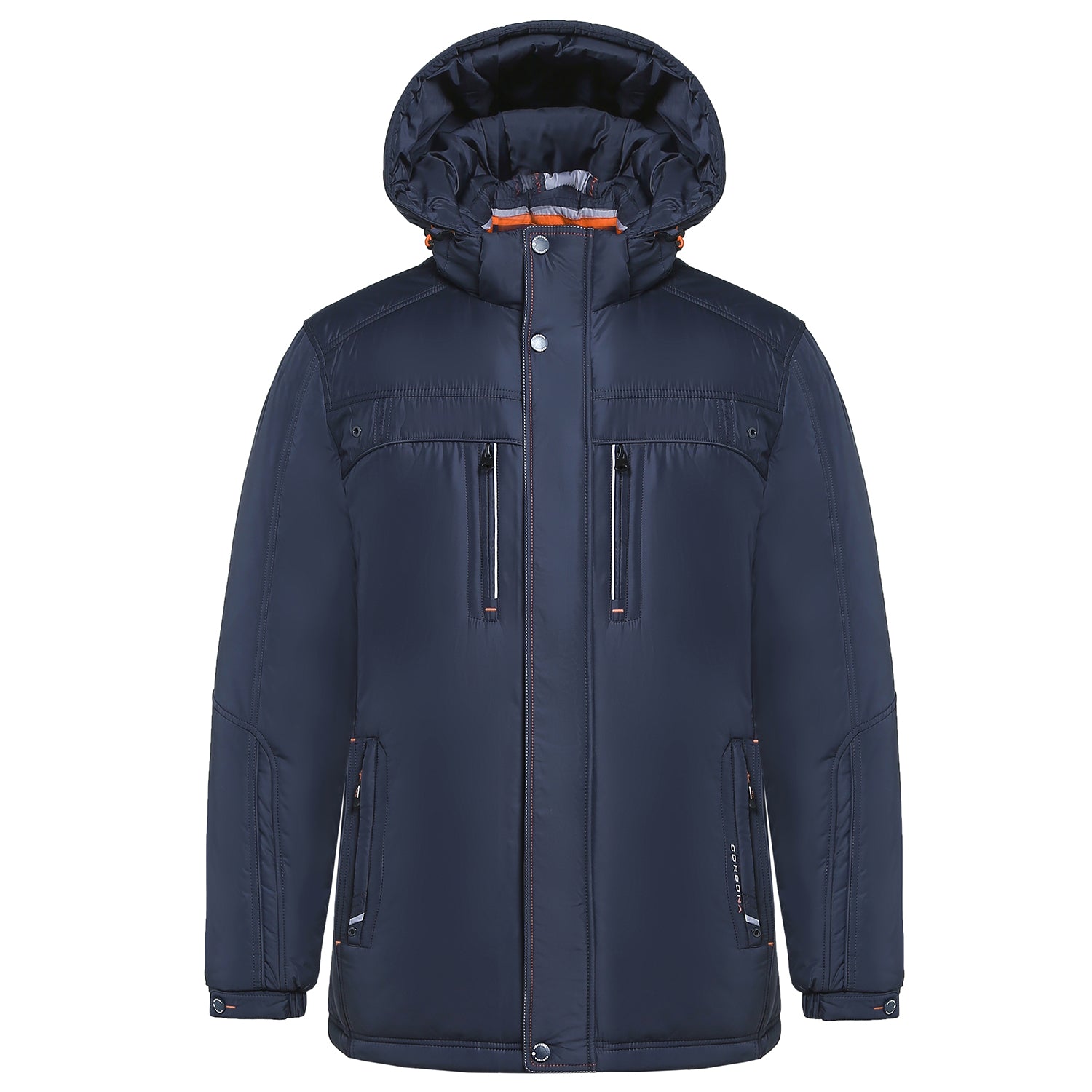 corbona mens long padded jacket outerwear coat,blue,x-s to  xx-large,polyester+cotton