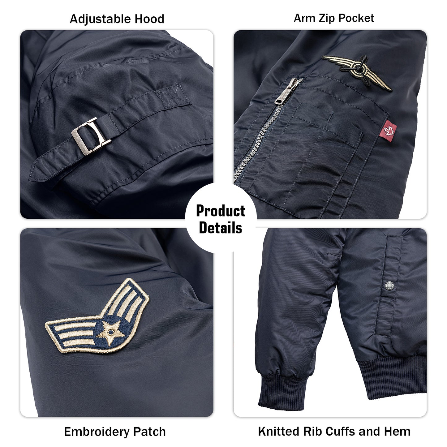 Double-sided Wearing Military Padded Bomber Jacket