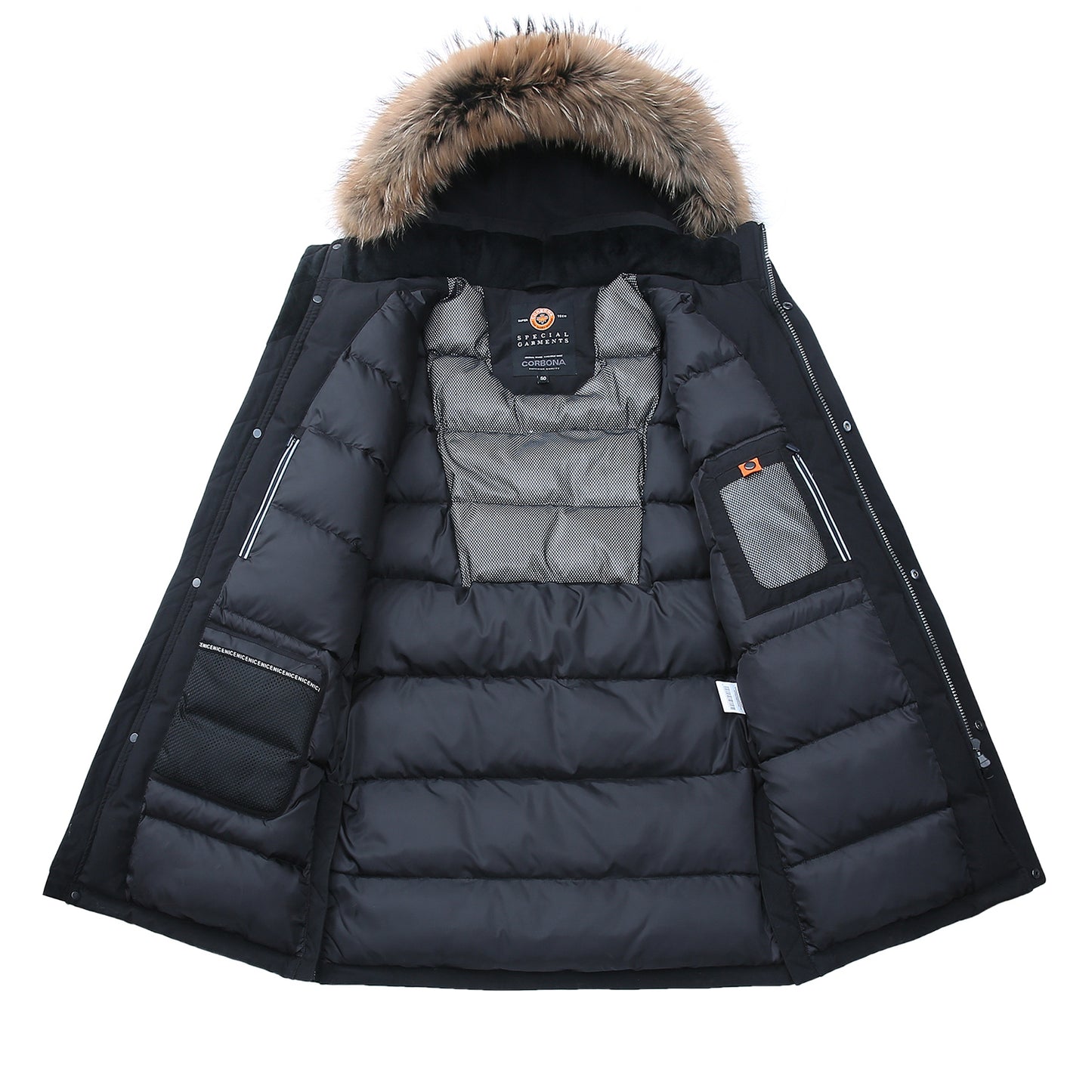 Long Padded Arctic Explorer Fur-Lined Winter Jacket