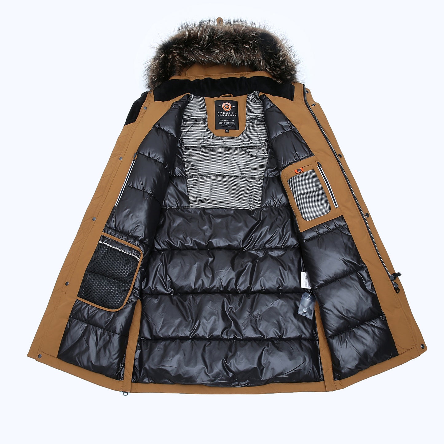 Long Padded Arctic Explorer Fur-Lined Winter Jacket