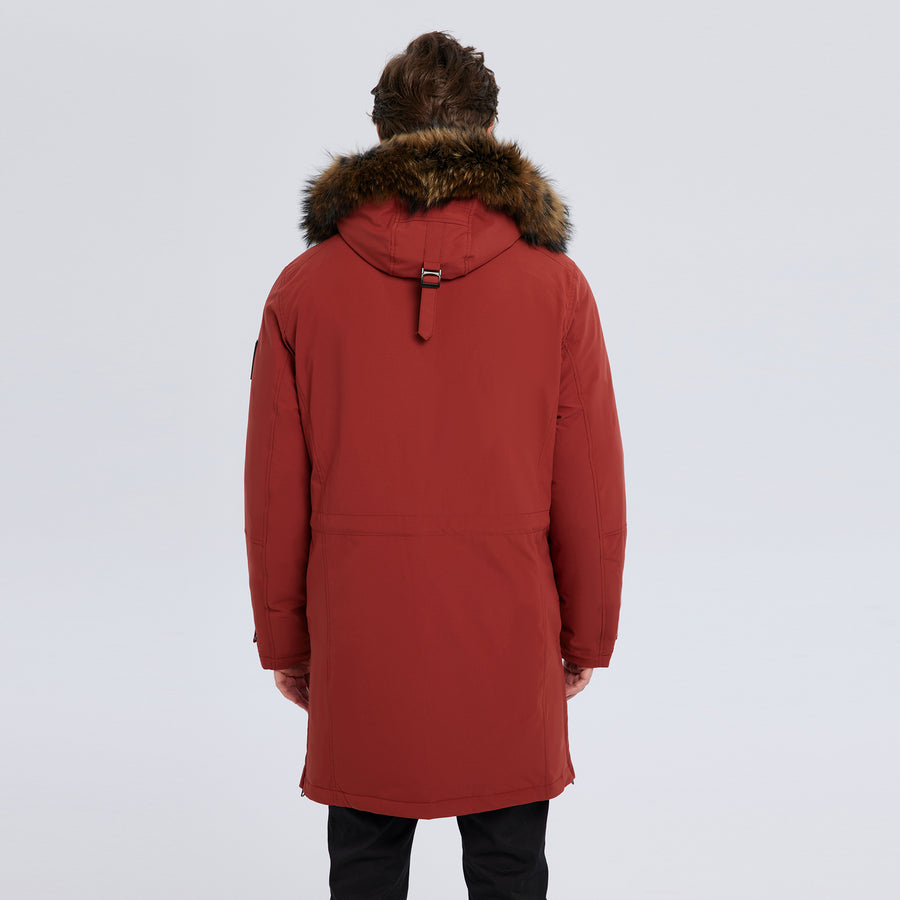 Long Padded Arctic Explorer Fur-Lined Winter Jacket
