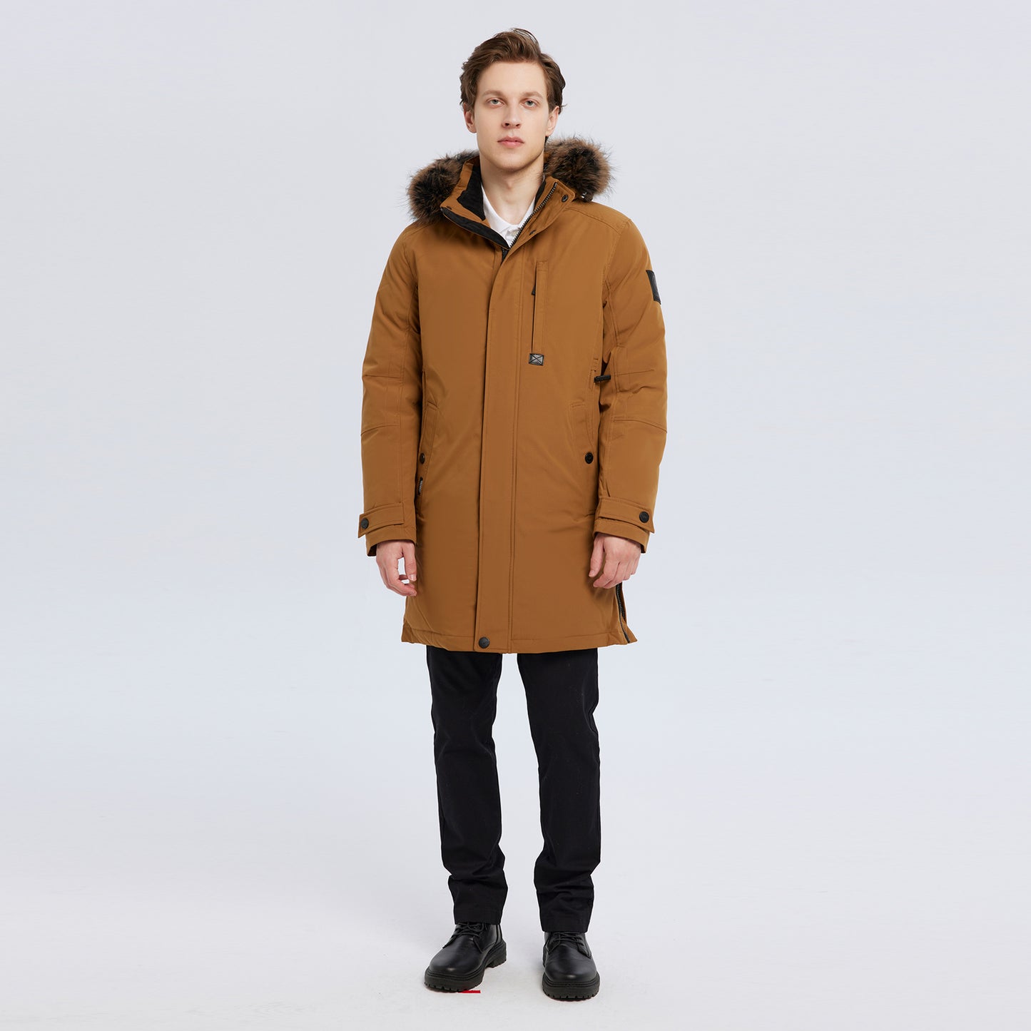 Long Padded Arctic Explorer Fur-Lined Winter Jacket