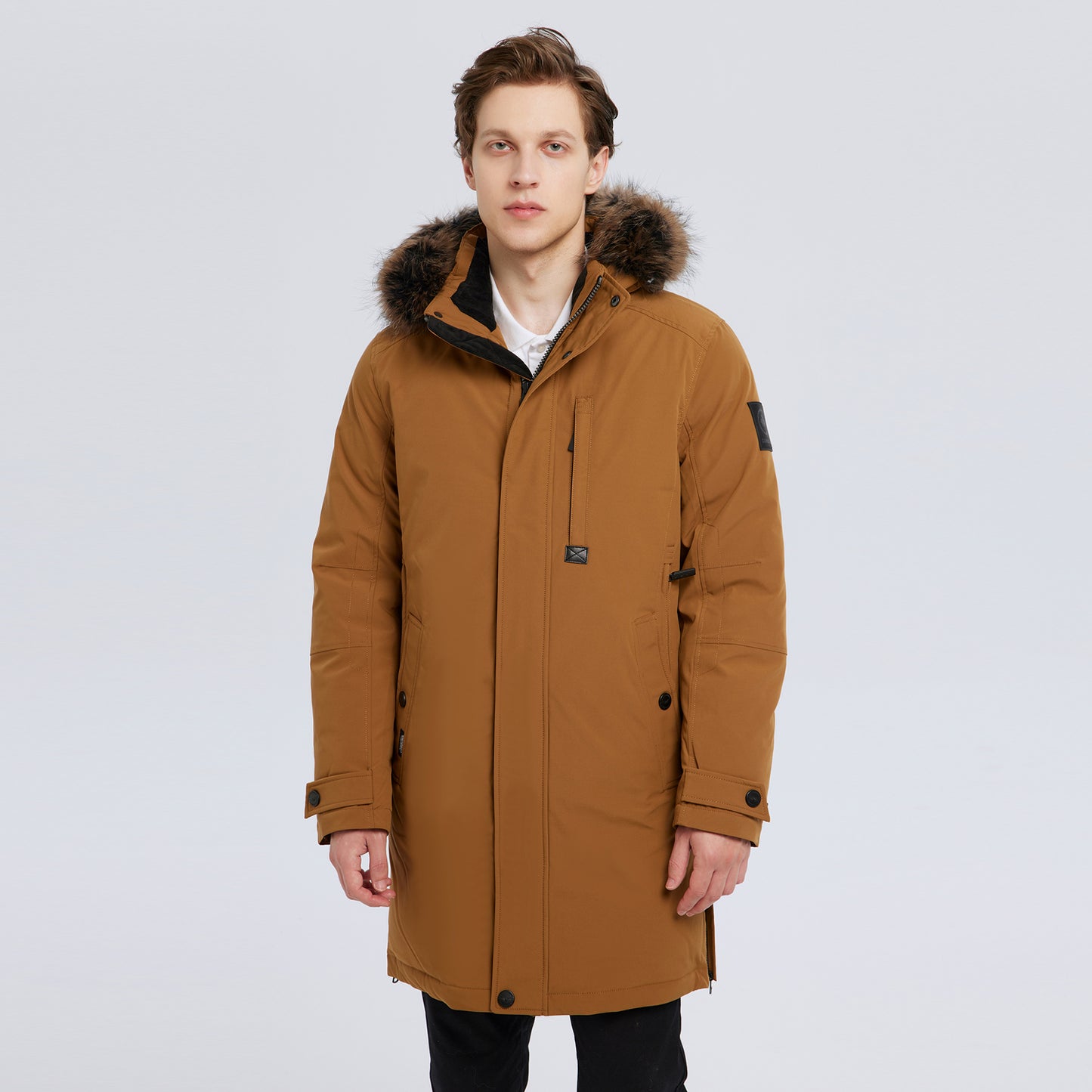 Long Padded Arctic Explorer Fur-Lined Winter Jacket