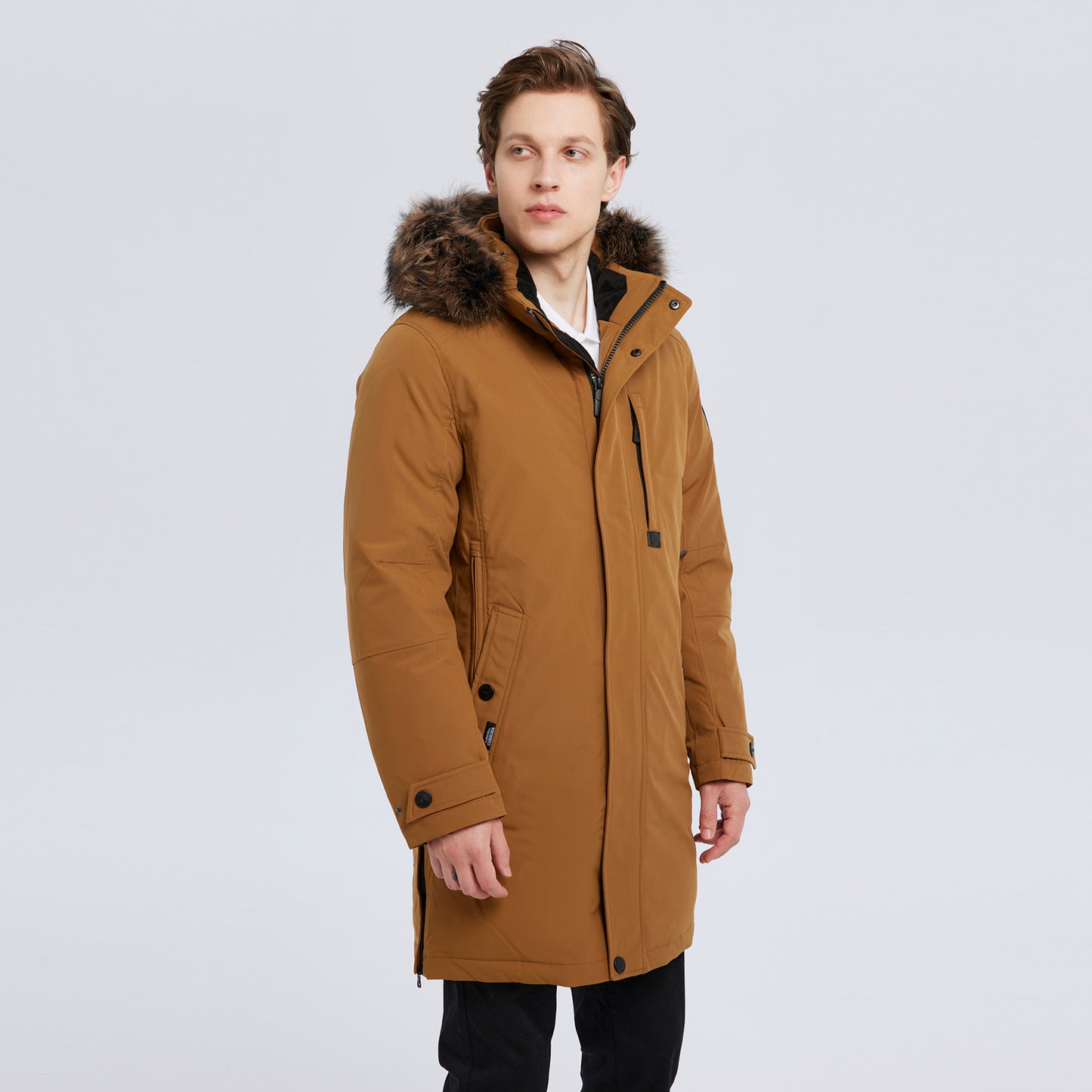 Long Padded Arctic Explorer Fur-Lined Winter Jacket