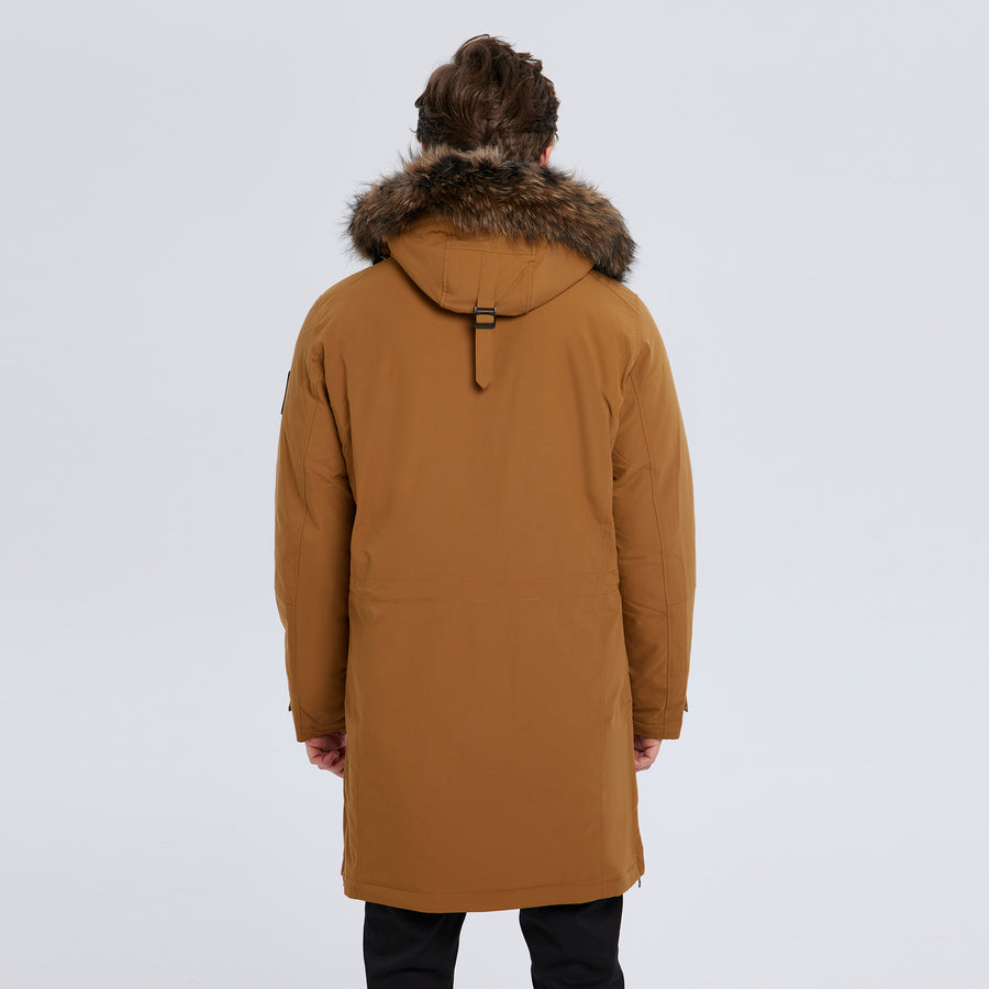 Long Padded Arctic Explorer Fur-Lined Winter Jacket