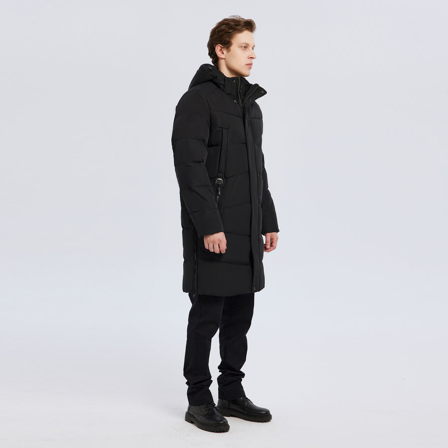 Long Padded Everyday Essentials Detachable Hooded Jacket