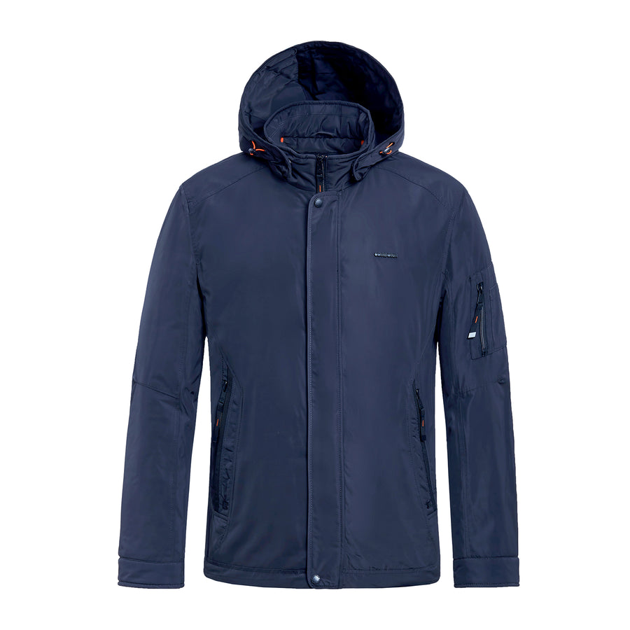 Detachable-Hooded Water And Wind Resistant Jacket