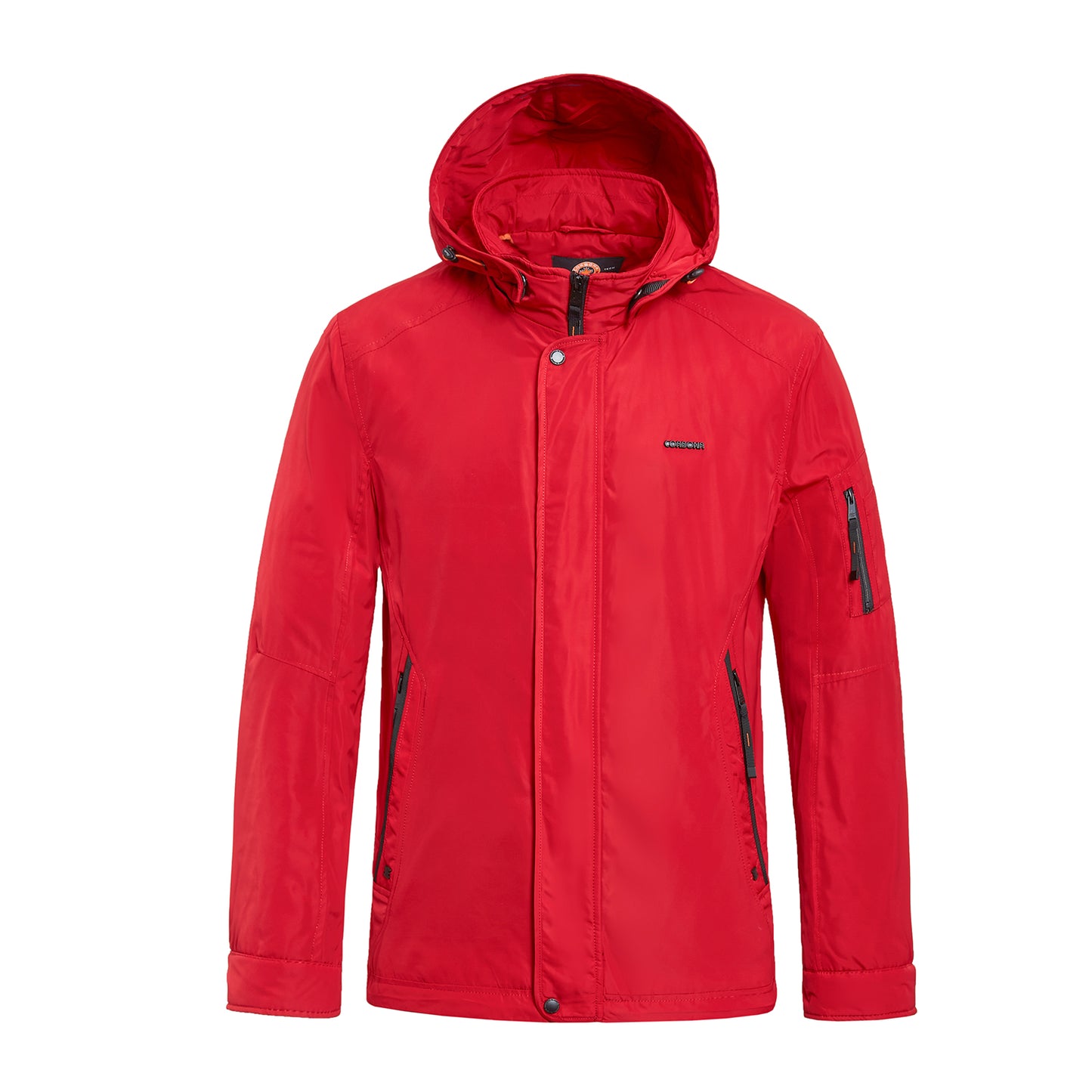 Detachable-Hooded Water And Wind Resistant Jacket