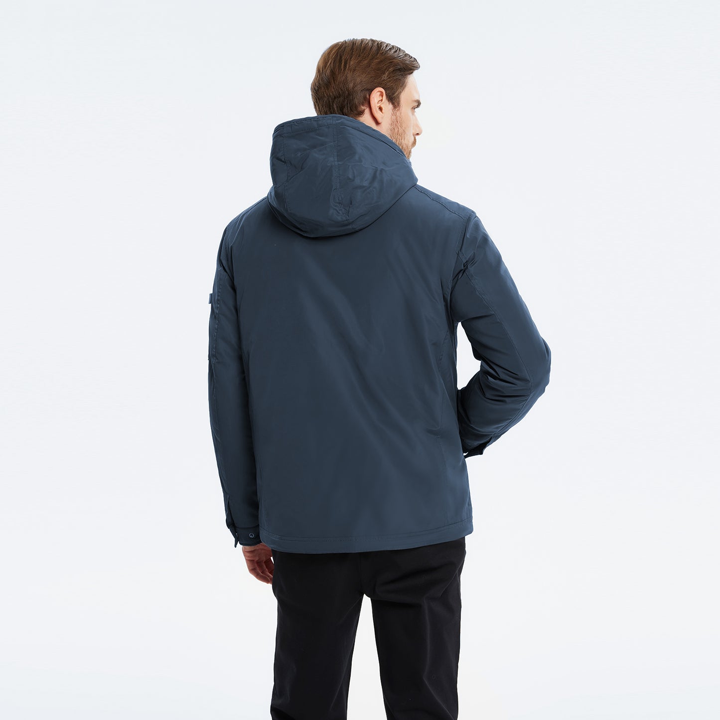 Detachable-Hooded Water And Wind Resistant Jacket