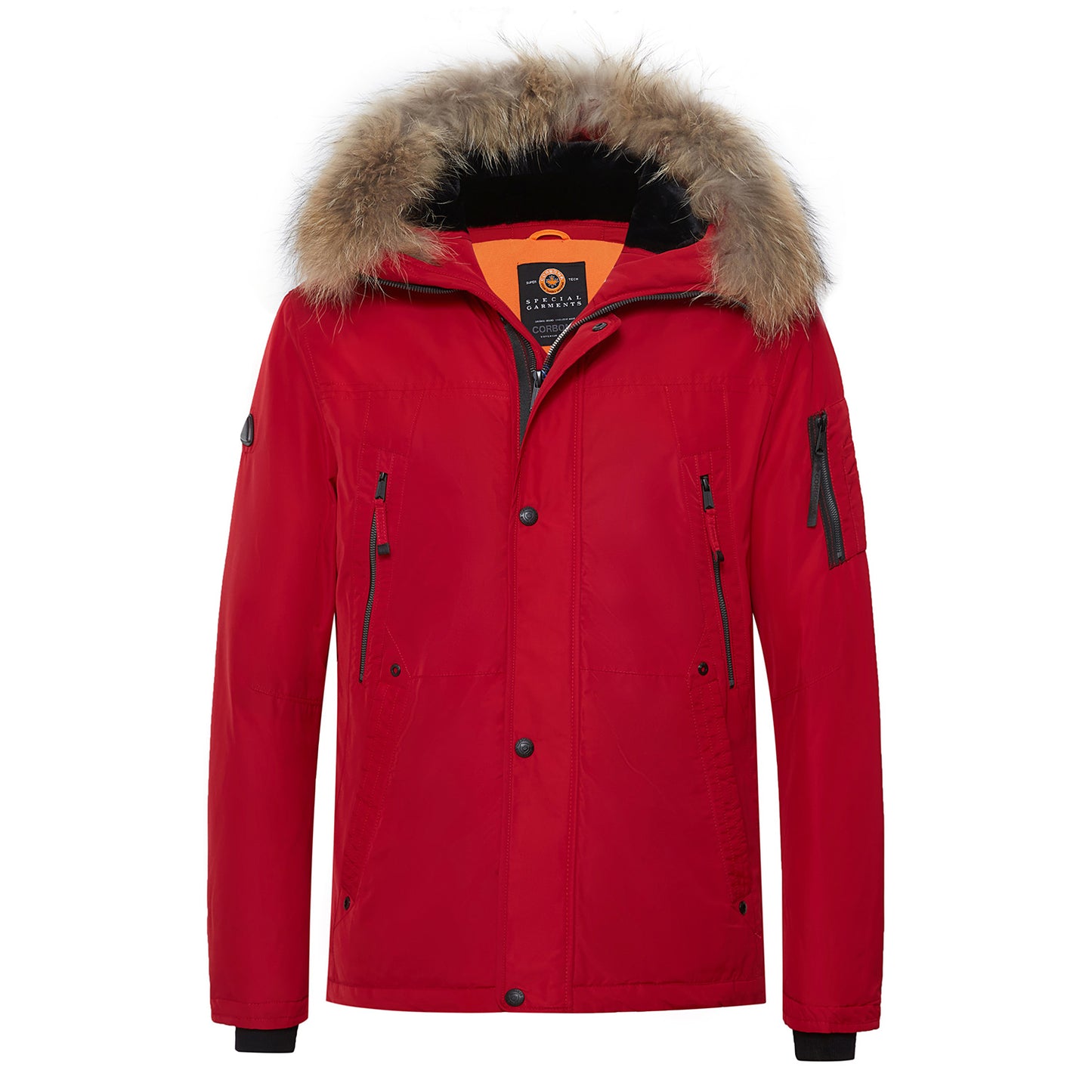 Ultra-Warm Arctic Built-In Thermometer Removable Real Fur Insulated Jacket