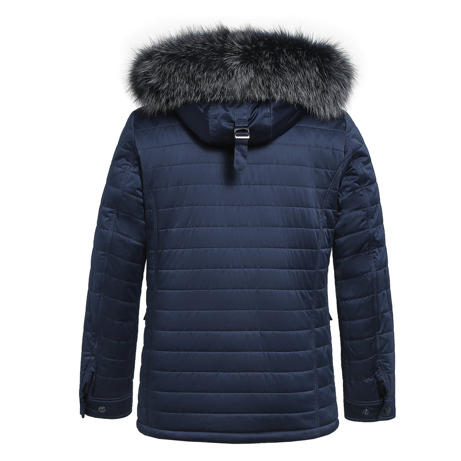 Satin Padded Built-in Thermometer Winter Jacket