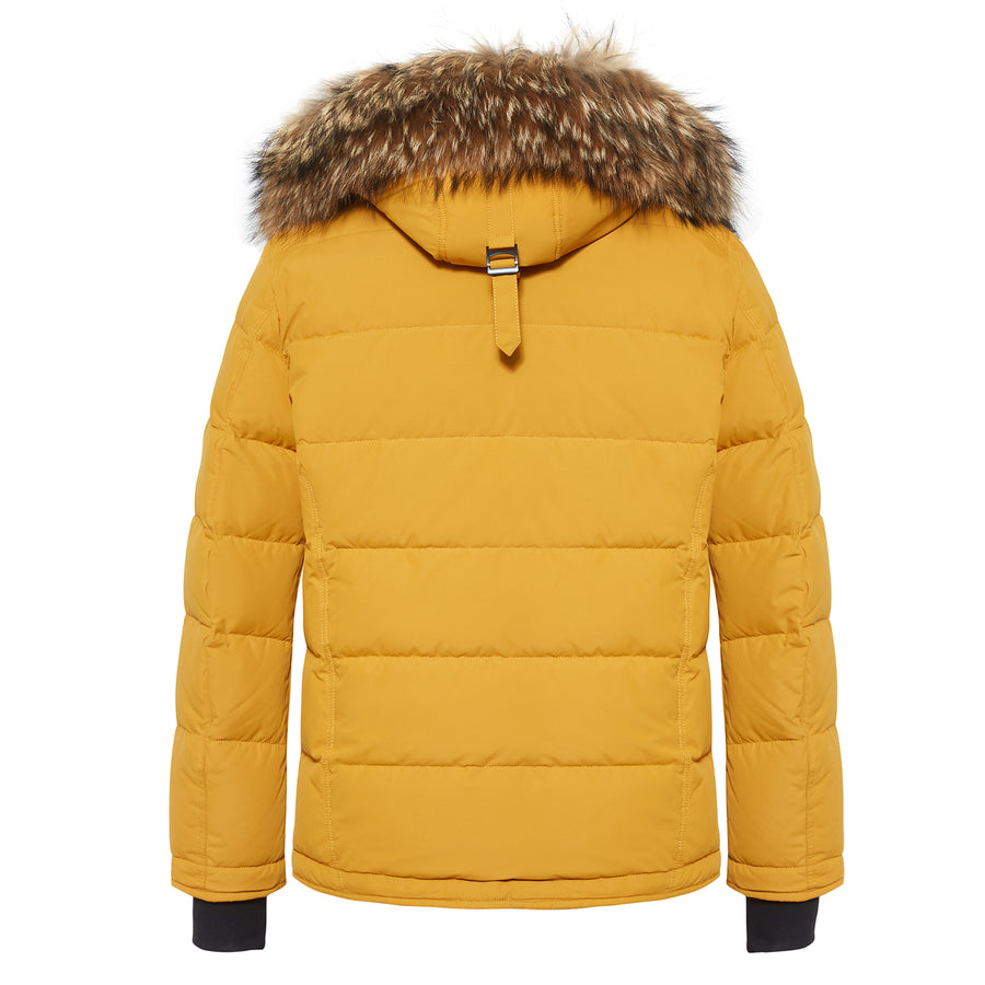Ultra-Warm Real Fur Collar Padded Contrast Jacket