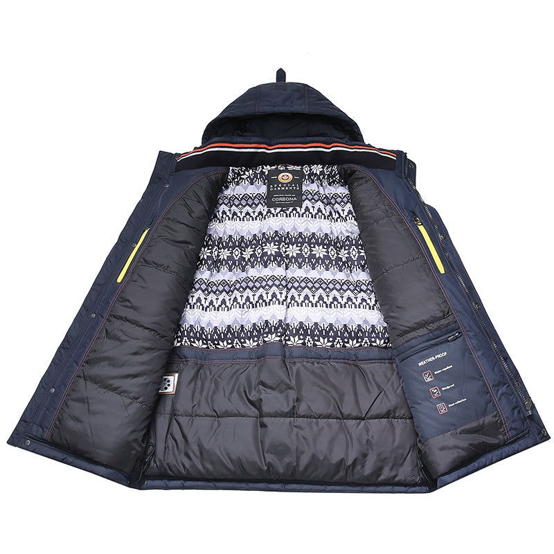 Extra Warm Stitching Multi-Functional Built-In Thermometer Padded Jacket