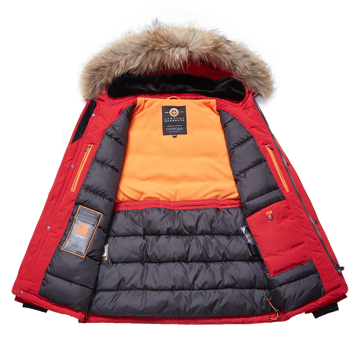 Ultra-Warm Arctic Built-In Thermometer Removable Real Fur Insulated Jacket