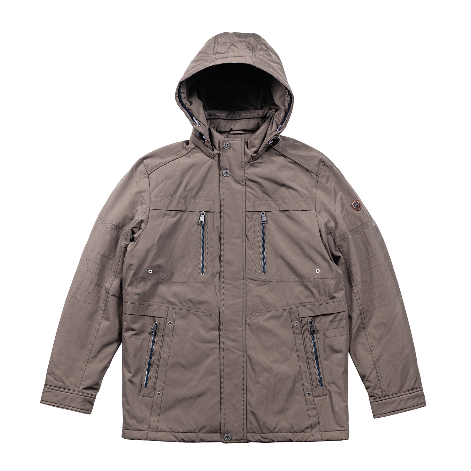 corbona mens detachable-hooded padded jacket, dark blue, khaki, x-small ...
