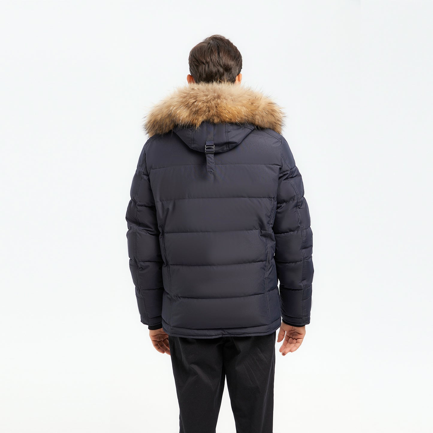 Ultra-Warm Real Fur Collar Padded Contrast Jacket