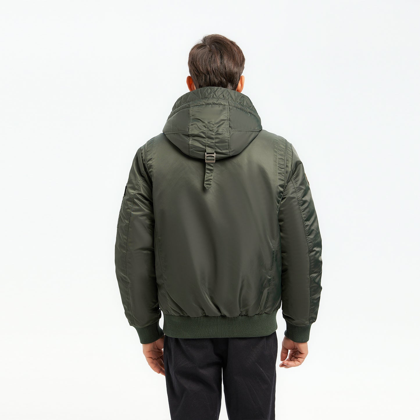 Military Contrast Bomber Jacket