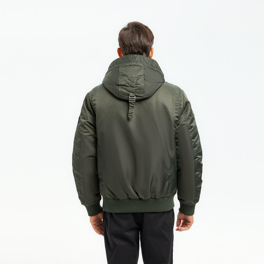 Military Contrast Bomber Jacket