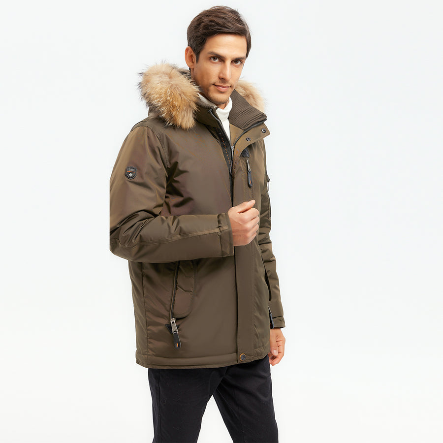 Function Oxford Real Fur Parka With Built-in Thermometer