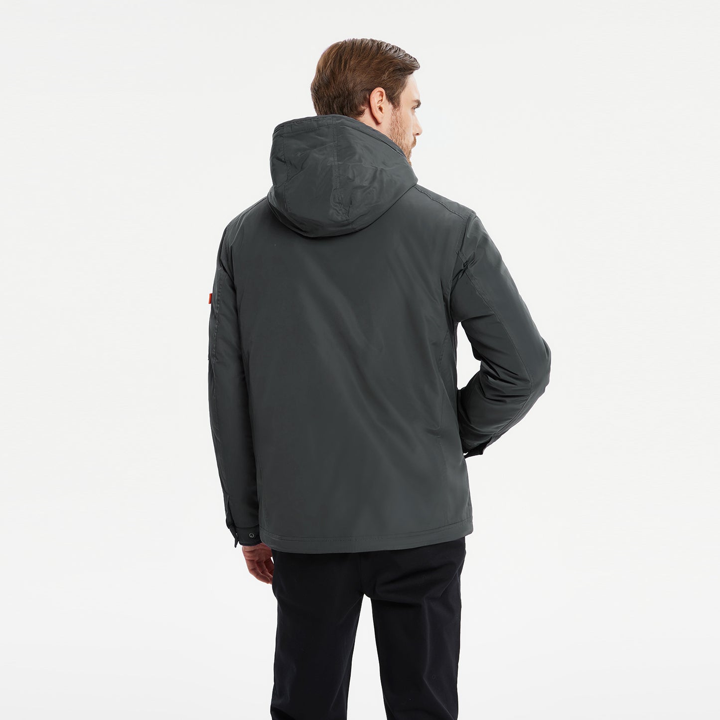 Detachable-Hooded Water And Wind Resistant Jacket