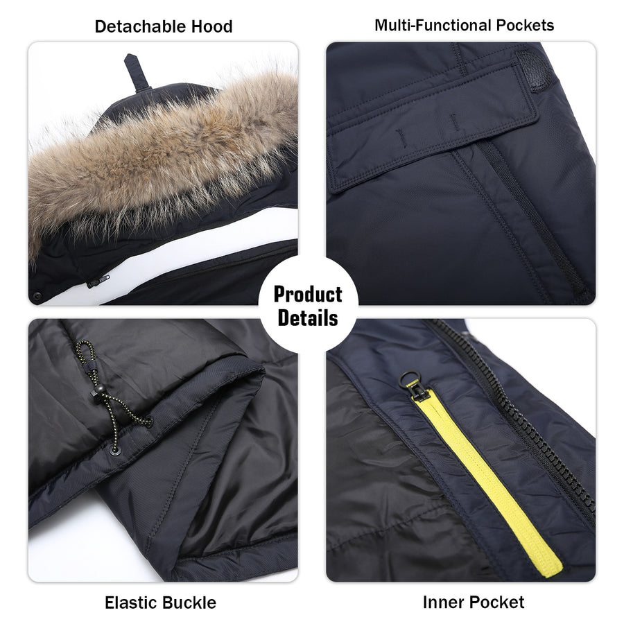 Ultra Arctic Leather Trimming Real Fur Hooded Jacket