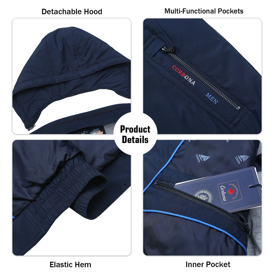 Hooded Insulated Zipper Pocket Logo Jacket