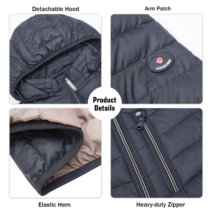 Lightweight Water Resistant Packable Puffer Jacket(Regular&Plus Size)